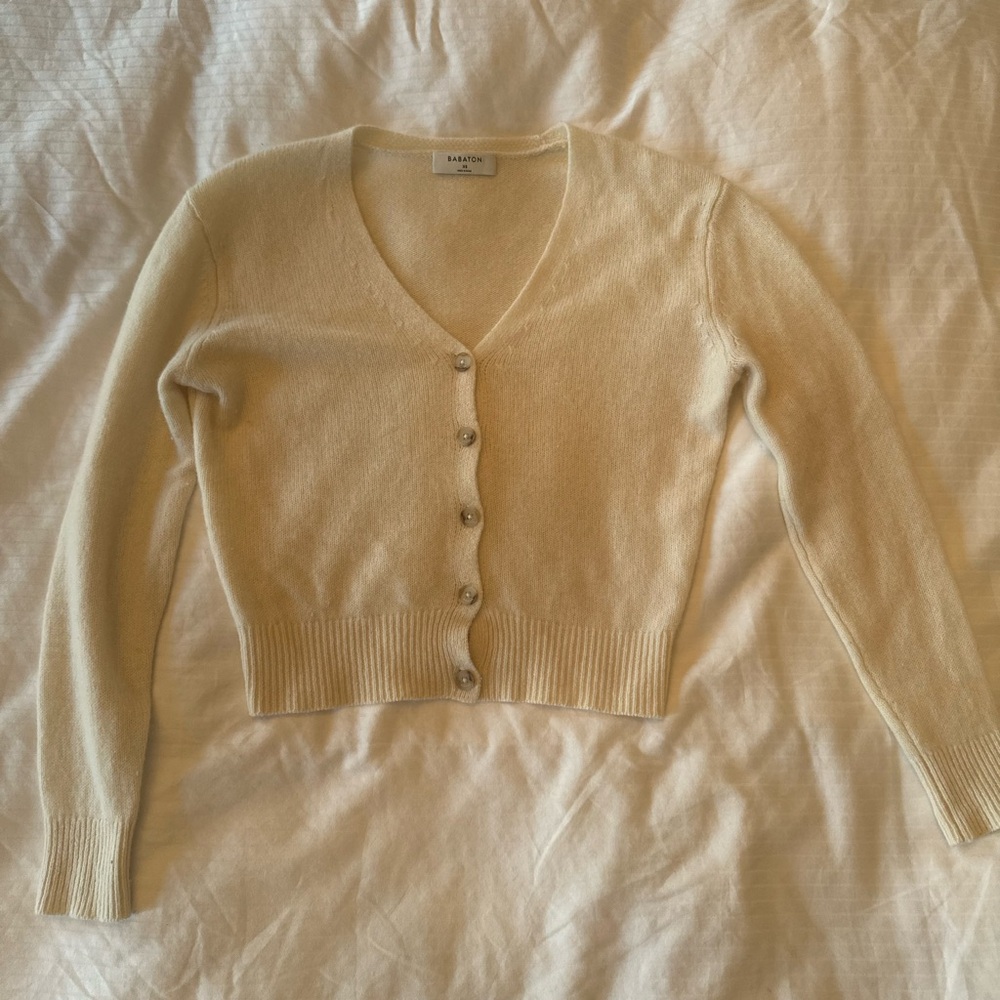 Babaton - Cashmere Cream cardigan. Size XS.